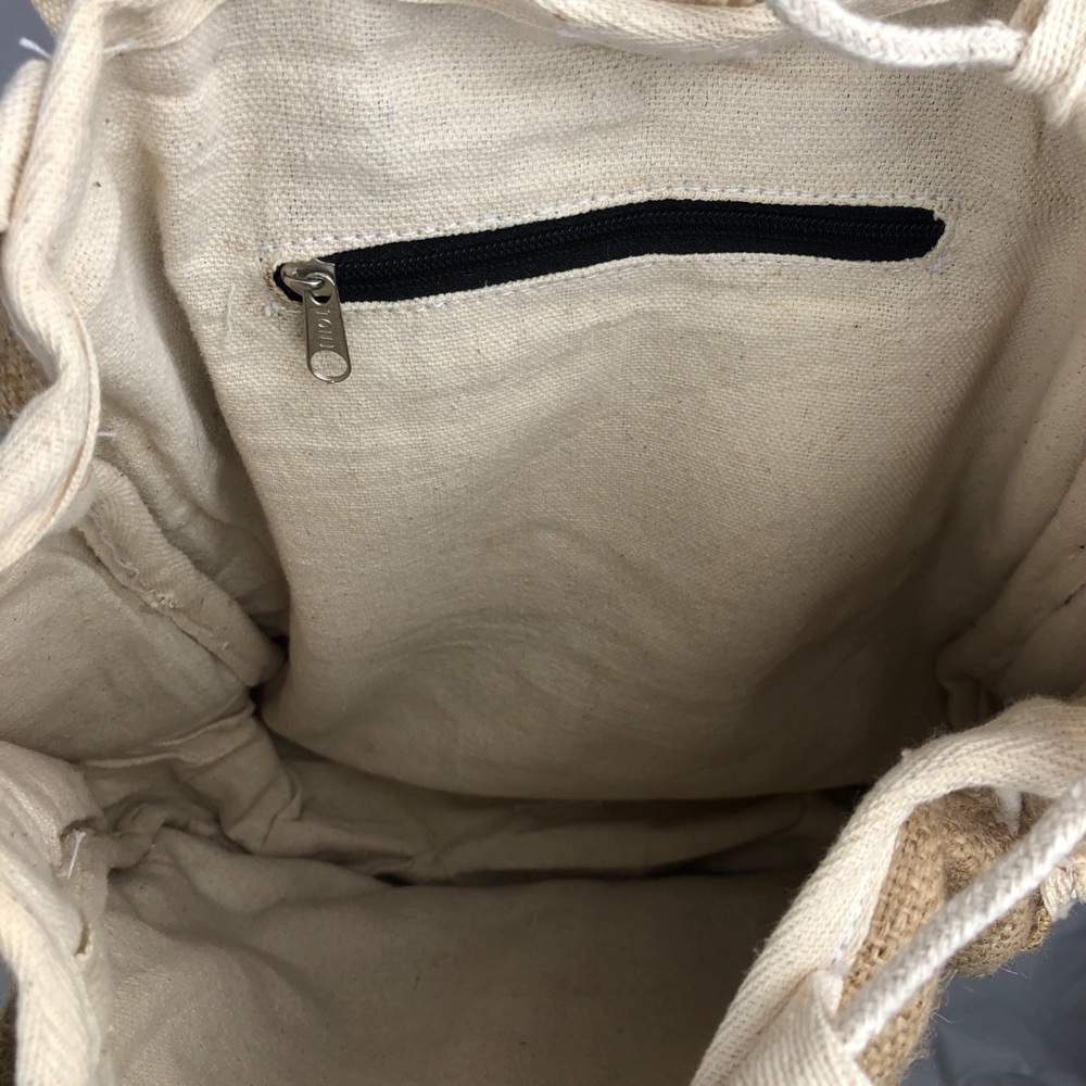 Recycled Burlap Drawstring Backpack - Picture 5 of 6